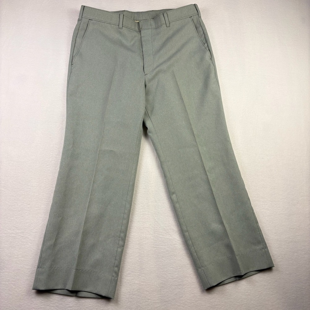 Vintage Levi's Action Slacks Mens 36x25 Gray Sta-Prest Flat Front Pants 70s 80s
